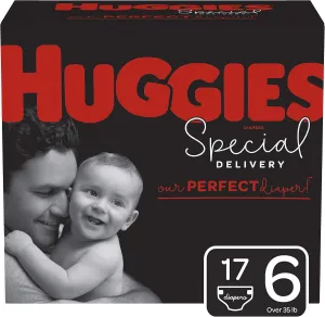 HUGGIES Special Delivery Hypoallergenic Baby Diapers, Size 6, 17 Count