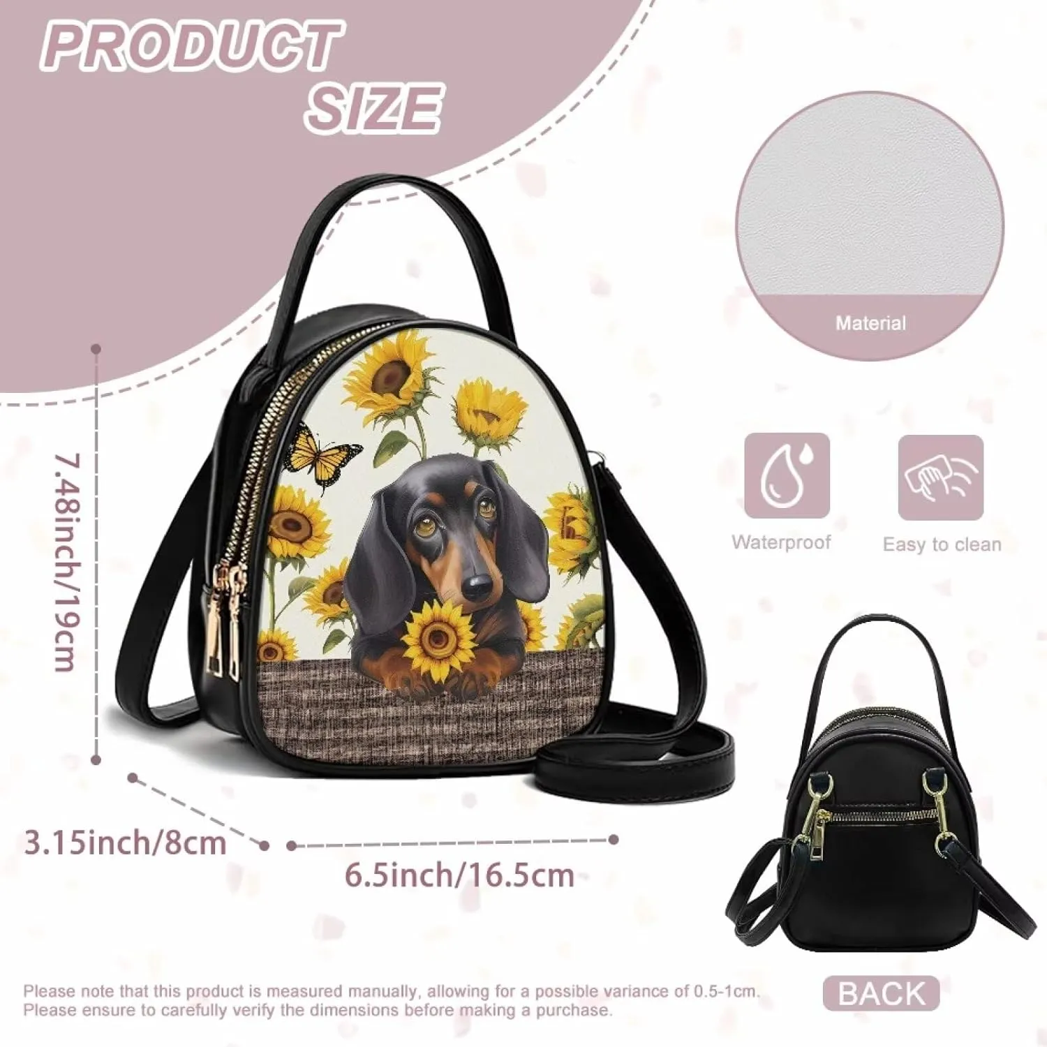 HUGS IDEA Crossbody Bags for Women Small Size Shoulder Handbags Satchel Purse with Multi Zipper Pocket
