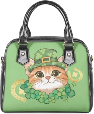 HUGS IDEA Leather Purse for St. Patrick's Day Crossbody Hobo Bag Fashion Top Handle Purse Lightweight