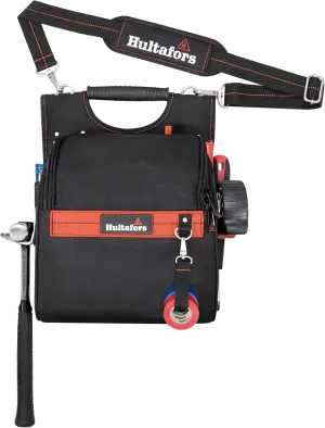 Hultafors Work Gear HT5609 Zippered Professional Electrician's Tool Pouch, Zippered Tool Pouch, Ergonomic Rubber Handle, Padded Shoulder Strap