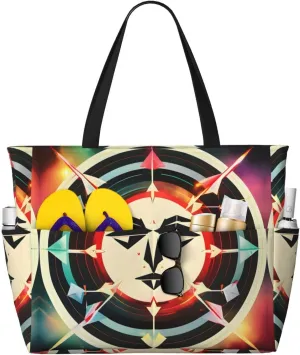 Hunting Arrows Triangles Deer Print Unisex Large Capacity Beach Travel Bag Vacation Picnic Sport Tote Portable Gym Bag
