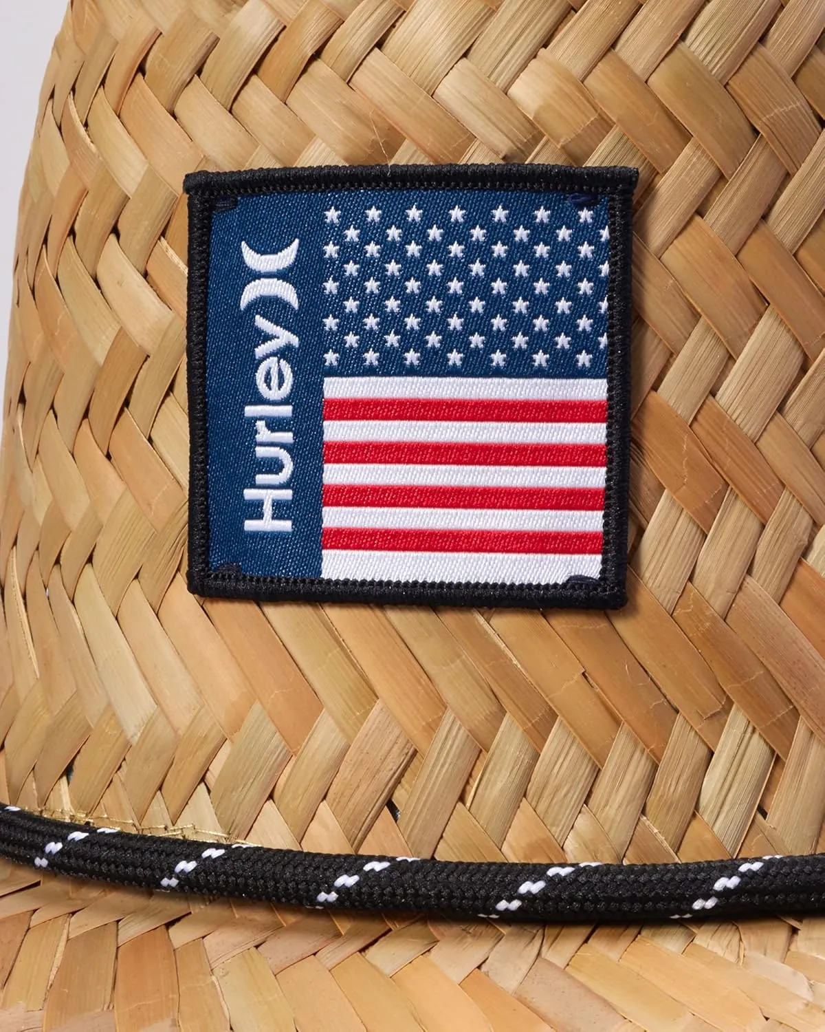 Hurley Men's Straw Hat - Wide Brim Channel Island Lifeguard Hat - Stylish Sun Hats for Men with Chin Strap