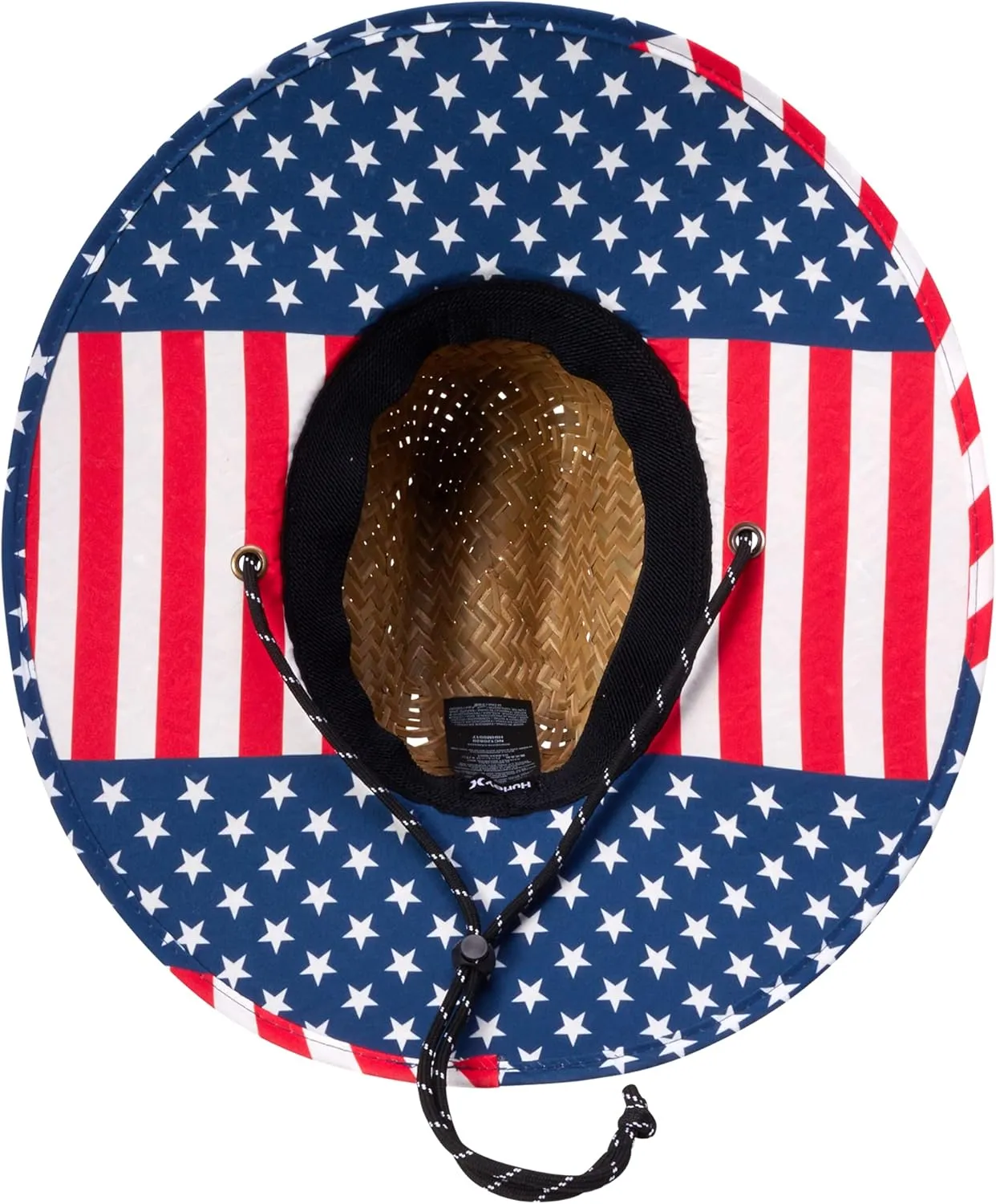 Hurley Men's Straw Hat - Wide Brim Channel Island Lifeguard Hat - Stylish Sun Hats for Men with Chin Strap