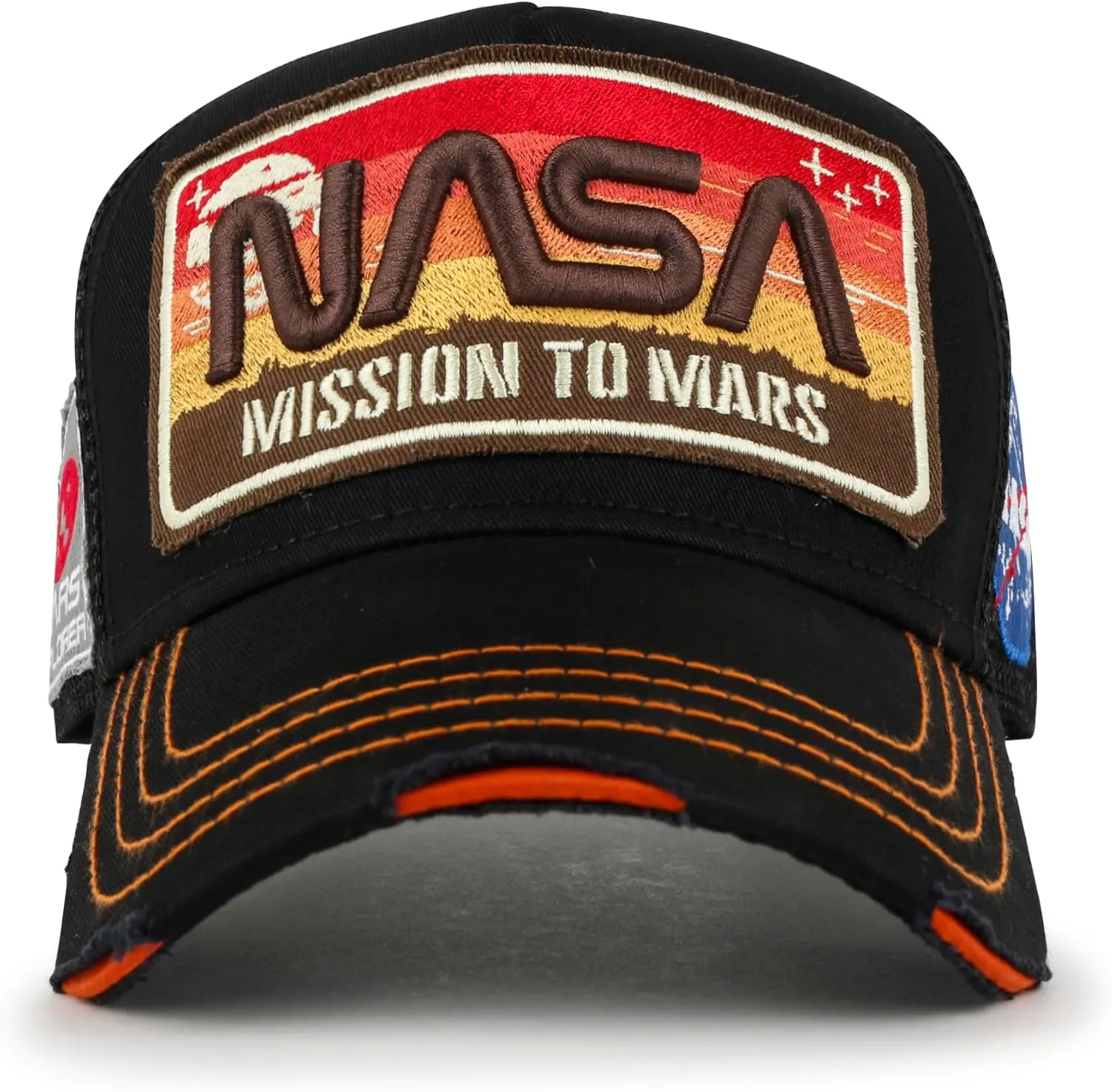 ililily Premium NASA Worm Logo Embroidery Structured Baseball Cap