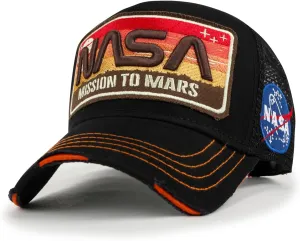 ililily Premium NASA Worm Logo Embroidery Structured Baseball Cap