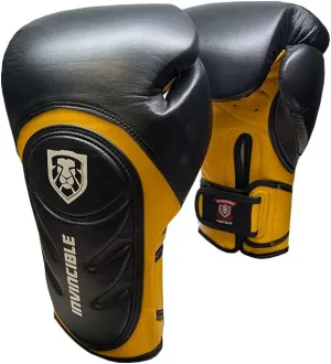 Invincible Fight Gear Professional Hook and Loop Leather Training Boxing Gloves v2.0 - Ideal for Boxing, Kickboxing, Muay Thai, MMA for Men Women and Kids