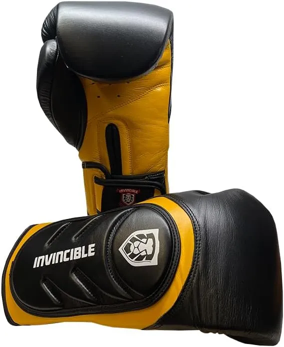 Invincible Fight Gear Professional Hook and Loop Leather Training Boxing Gloves v2.0 - Ideal for Boxing, Kickboxing, Muay Thai, MMA for Men Women and Kids