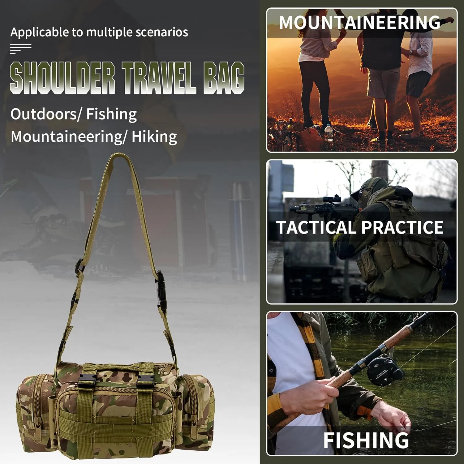 IronSeals Molle Tactical Sport Duffle Bag Water Resistant Deployment Bag (#1)