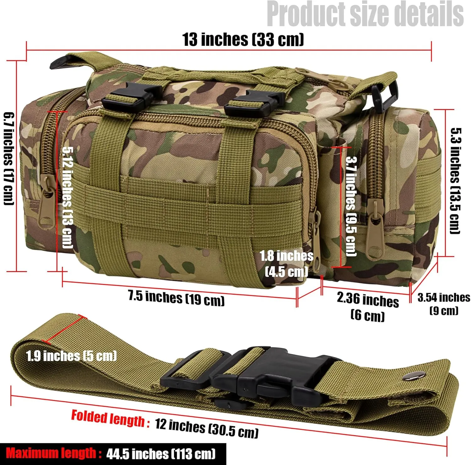 IronSeals Molle Tactical Sport Duffle Bag Water Resistant Deployment Bag (#1)