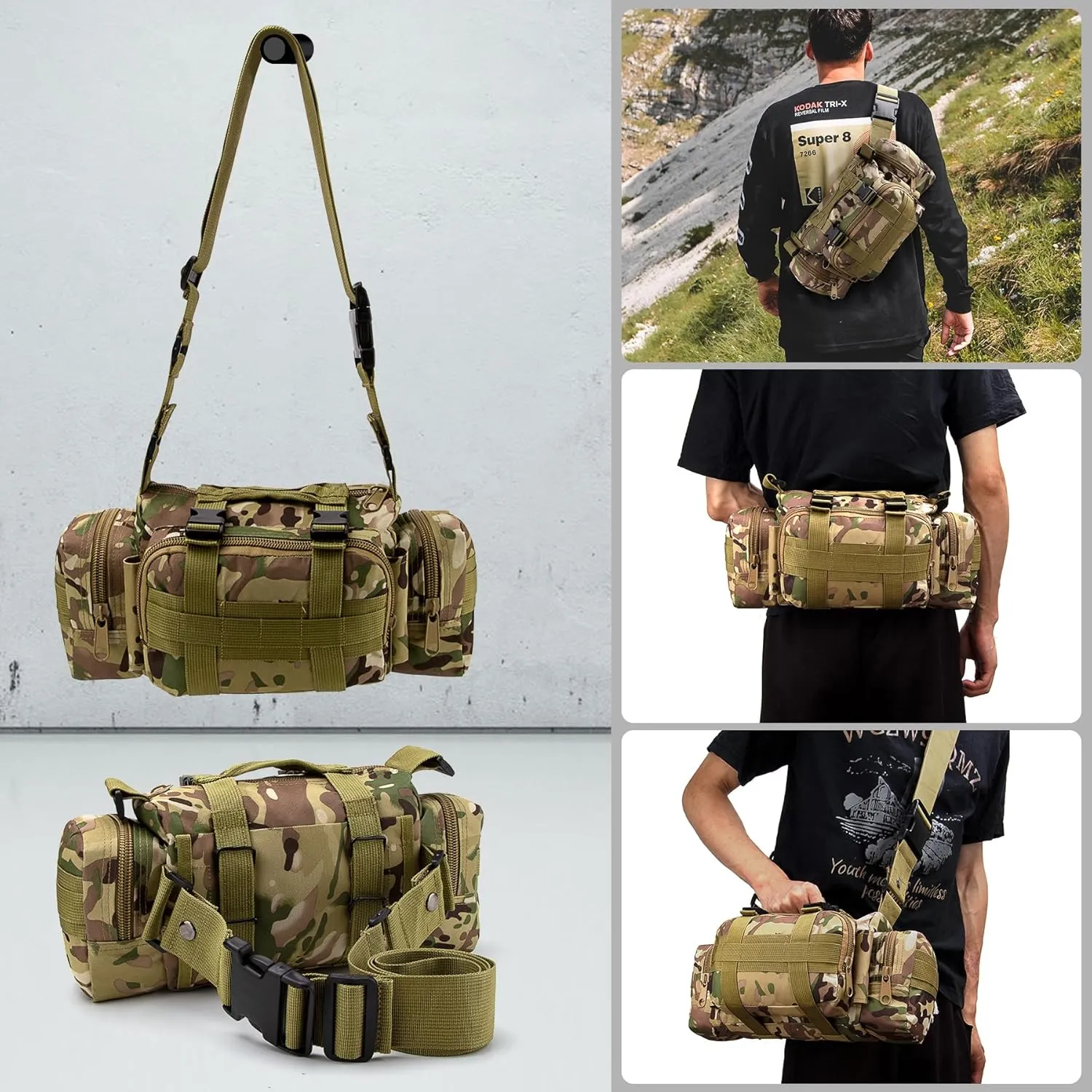 IronSeals Molle Tactical Sport Duffle Bag Water Resistant Deployment Bag (#1)
