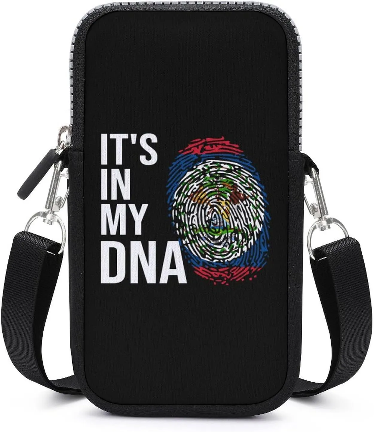 It's in My DNA Belize Flag Women Crossbody Phone Purse Adjustable Strap Cell Phone Shoulder Bag Small Belt Bag