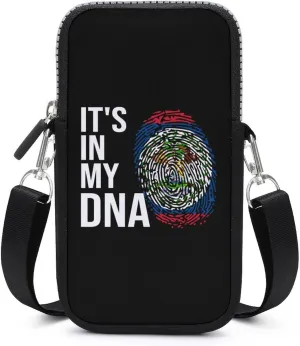It's in My DNA Belize Flag Women Crossbody Phone Purse Adjustable Strap Cell Phone Shoulder Bag Small Belt Bag