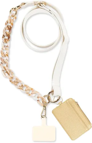 Ivory Crossbody with Detachable Nora Beige Marble Wristlet – Functional, Stylish Accessory for Phone, Wallet & Essentials – Versatile & Compact