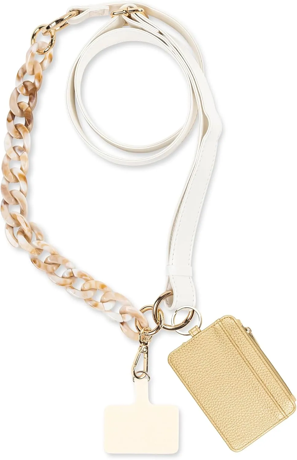 Ivory Crossbody with Detachable Nora Beige Marble Wristlet – Functional, Stylish Accessory for Phone, Wallet & Essentials – Versatile & Compact