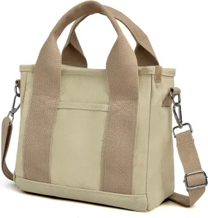 IwIeIaIrI Canvas Tote Bag for Women with Multi Pockets,Trendy Shoulder Handbag with Compartments for shopping,Work,Beach