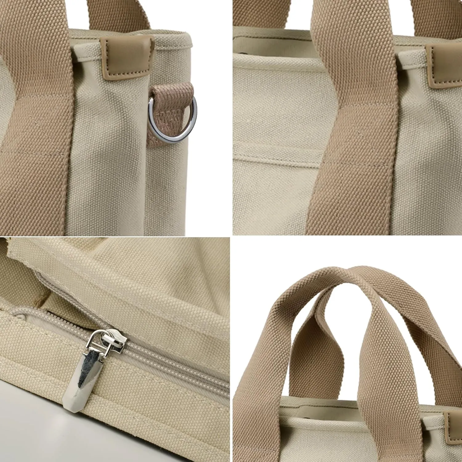 IwIeIaIrI Canvas Tote Bag for Women with Multi Pockets,Trendy Shoulder Handbag with Compartments for shopping,Work,Beach