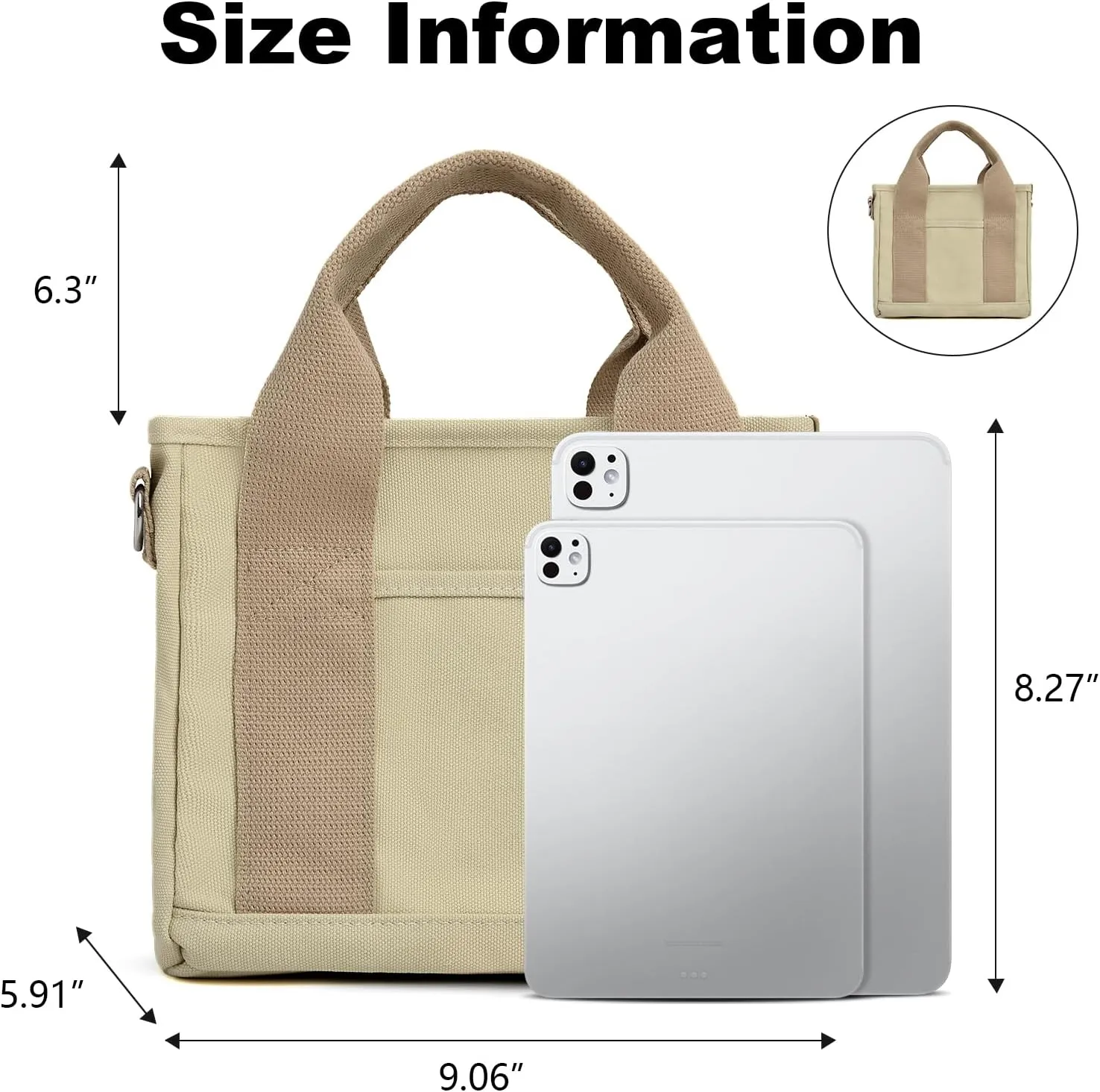 IwIeIaIrI Canvas Tote Bag for Women with Multi Pockets,Trendy Shoulder Handbag with Compartments for shopping,Work,Beach