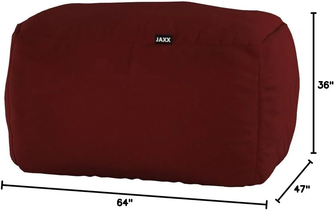 Jaxx 5.5 Foot Bean Bag Loveseat, Cinnabar