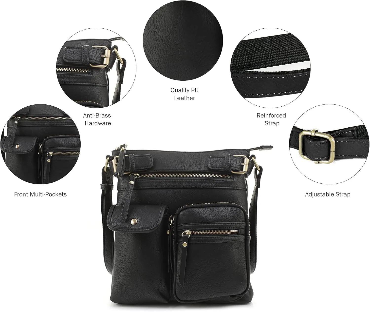 JESSIE & JAMES Robin Multipocket Concealed Carry Crossbody Bag with Lock and Key
