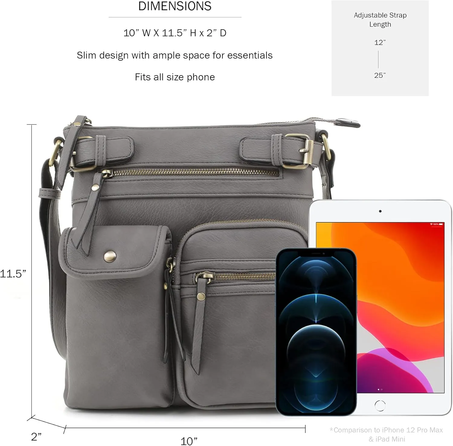 JESSIE & JAMES Robin Multipocket Concealed Carry Crossbody Bag with Lock and Key