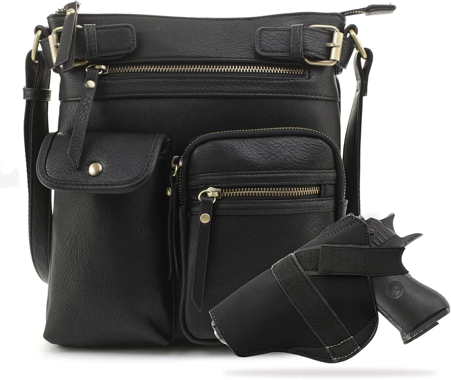 JESSIE & JAMES Robin Multipocket Concealed Carry Crossbody Bag with Lock and Key
