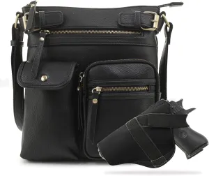 JESSIE & JAMES Robin Multipocket Concealed Carry Crossbody Bag with Lock and Key