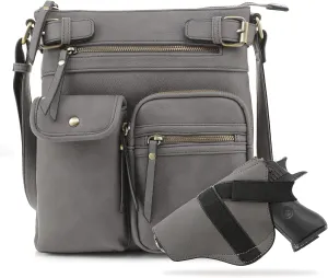 JESSIE & JAMES Robin Multipocket Concealed Carry Crossbody Bag with Lock and Key