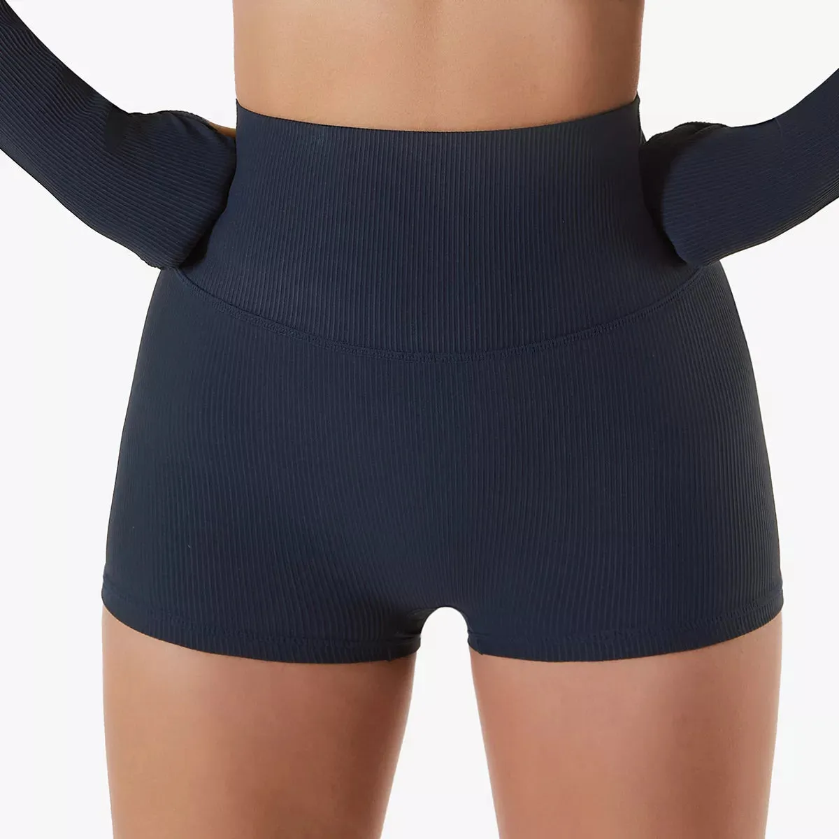 Jet Black Baller Babe ribbed gym shorts - Adele