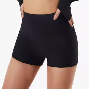 Jet Black Baller Babe ribbed gym shorts - Adele