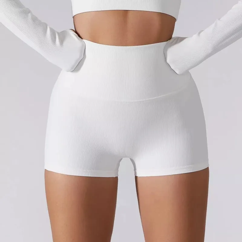 Jet Black Baller Babe ribbed gym shorts - Adele