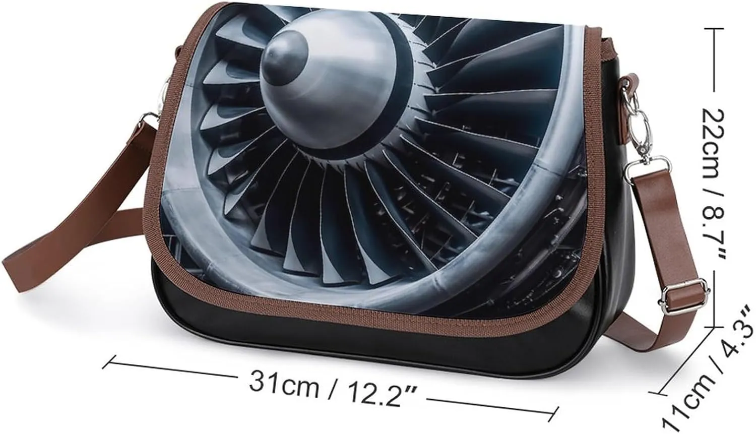 Jet Engine Crossbody Bags for Women,PU Leather Tote Bag for Women,Shoulder Bag Purse for Work Shopping Travel