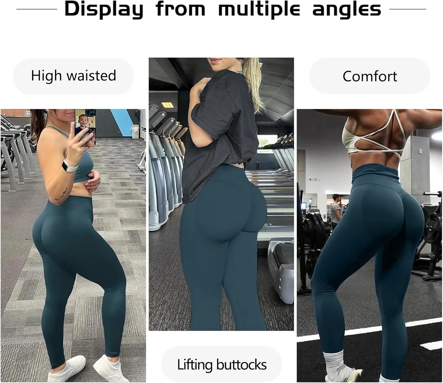 JGS1996 Hidden Scrunch Butt Lifting Leggings for Women Tummy Control High Waisted Workout Gym Seamless Impact Yoga Pants