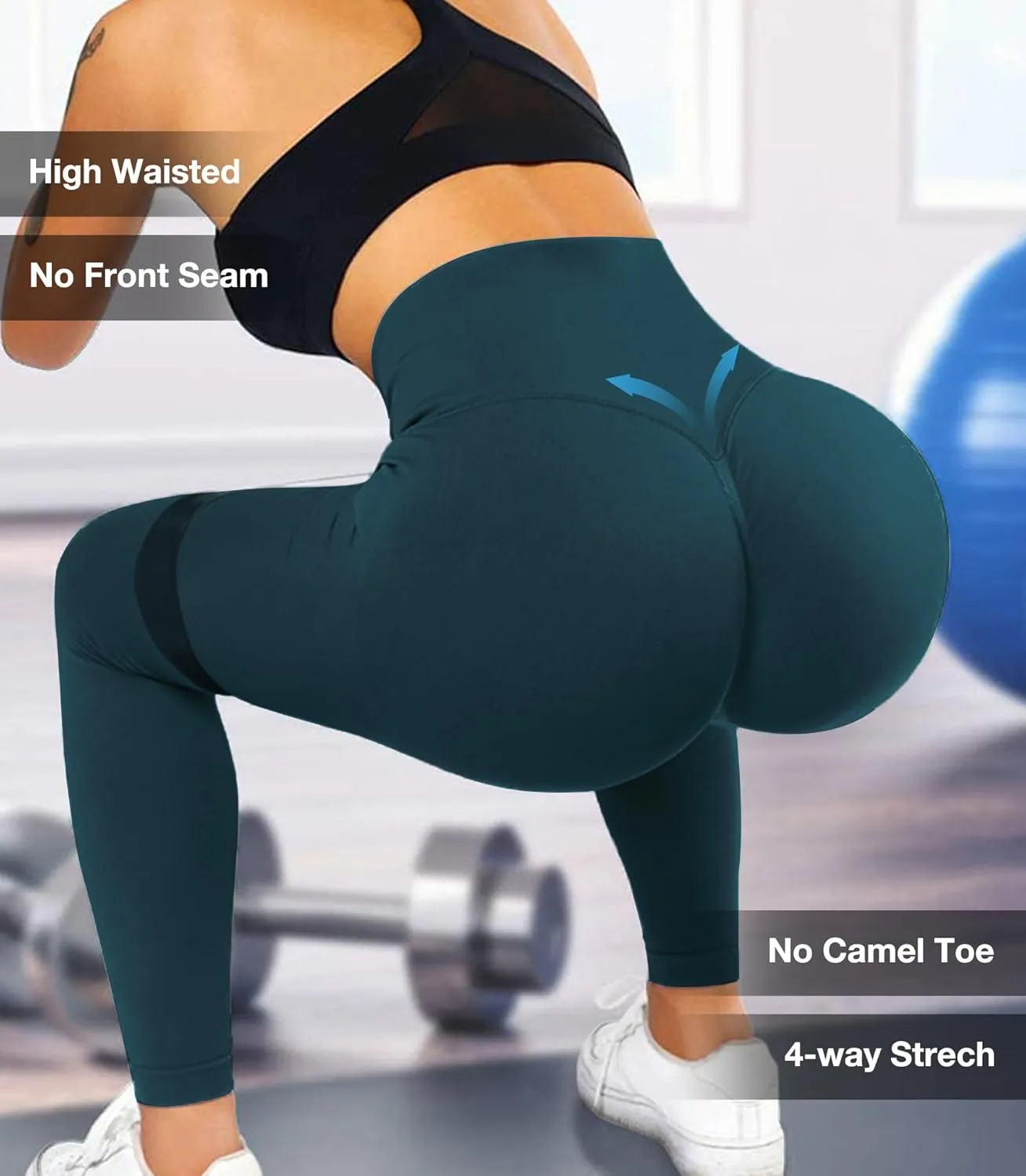 JGS1996 Hidden Scrunch Butt Lifting Leggings for Women Tummy Control High Waisted Workout Gym Seamless Impact Yoga Pants