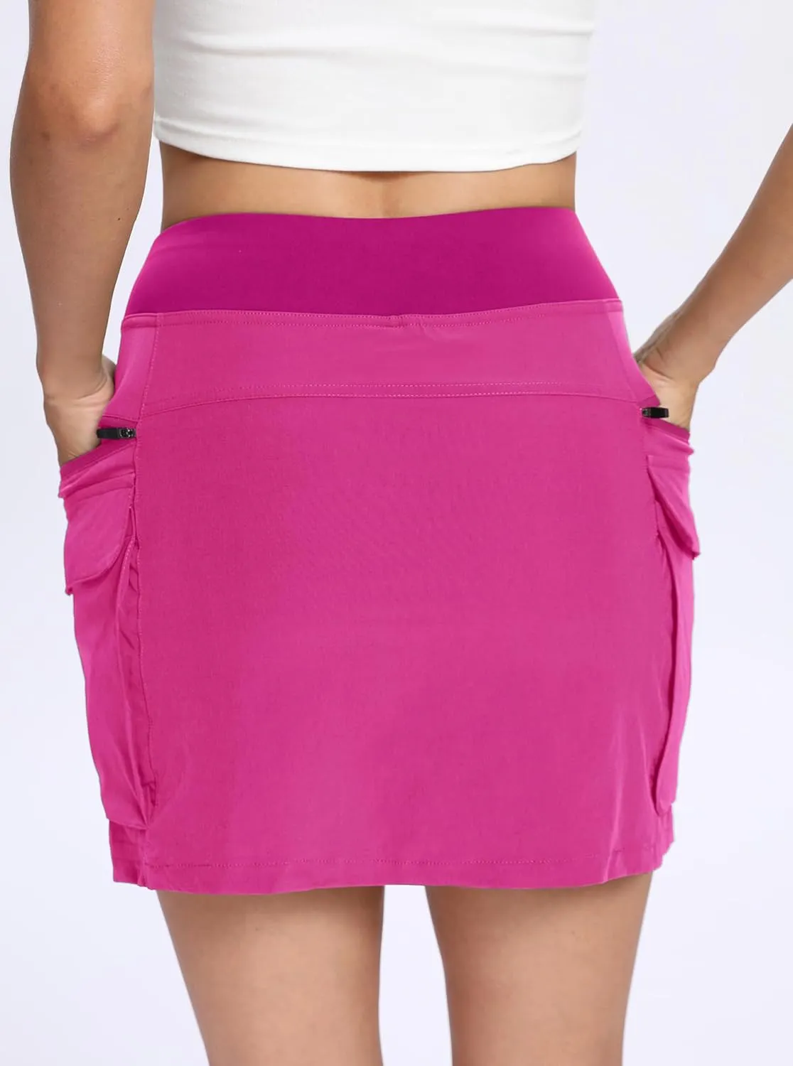 Jhsnjnr Cargo Skirts for Women Mini Sports Hiking Skort with Zipper Pockets High Waisted Golf Athletic Skorts