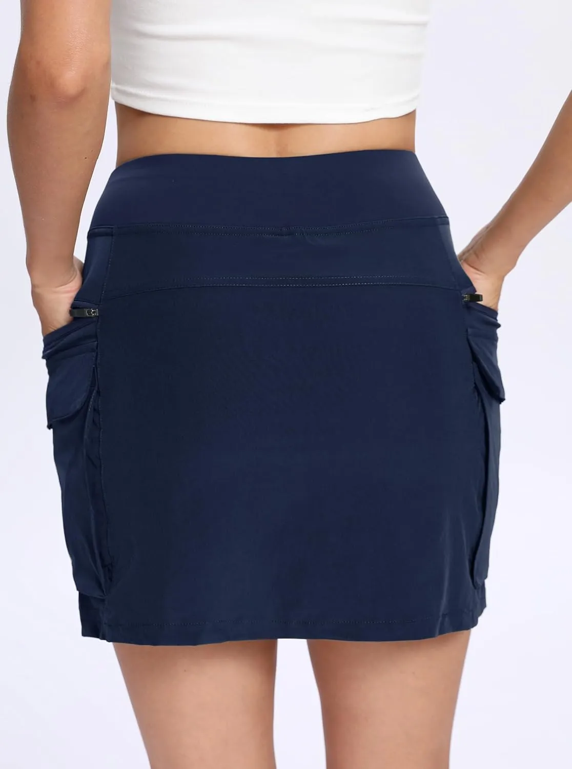 Jhsnjnr Cargo Skirts for Women Mini Sports Hiking Skort with Zipper Pockets High Waisted Golf Athletic Skorts