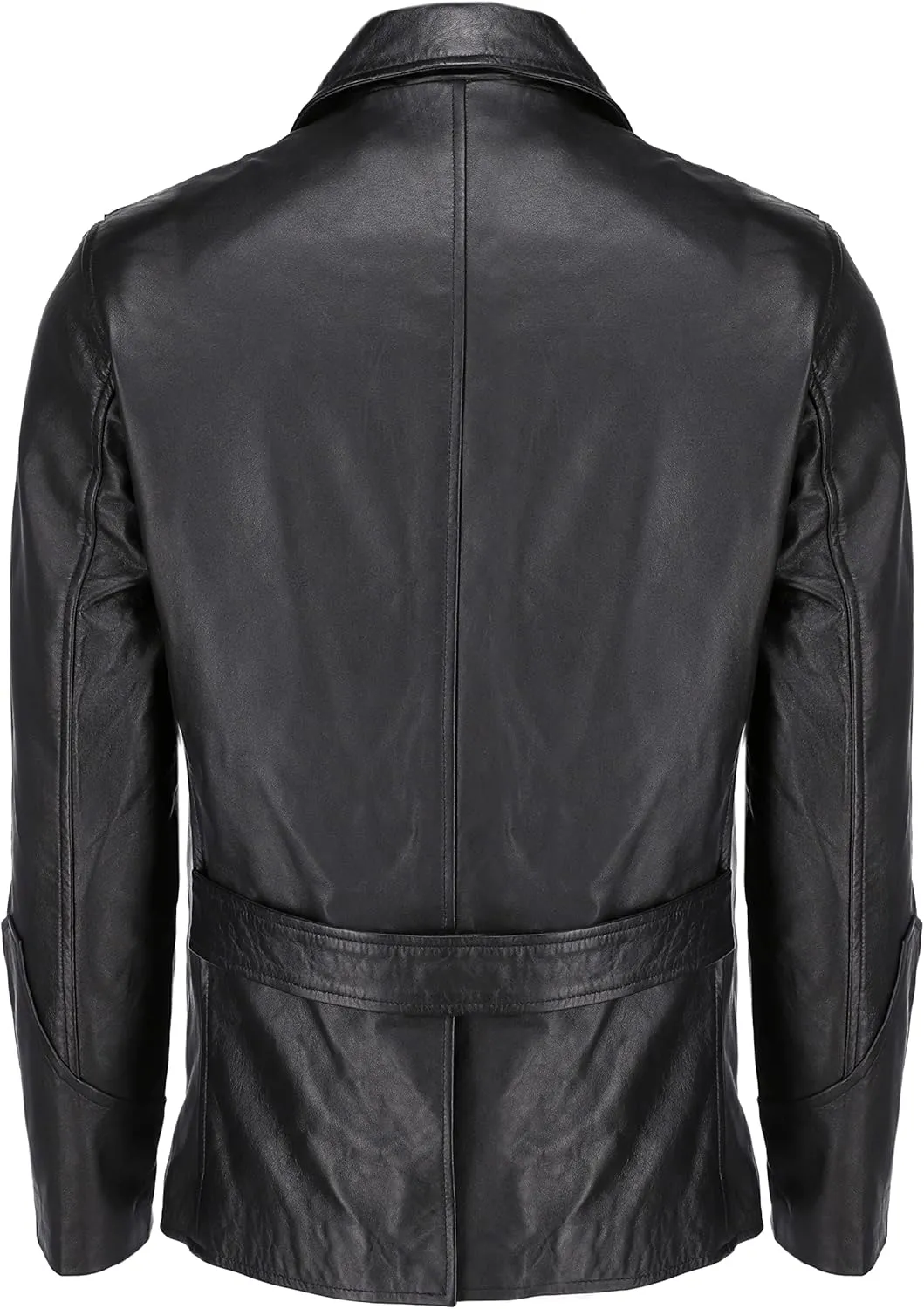 Jild Lambskin Leather Jacket Men Casual Coat – Notched Collar Classic Bond’s Style Ultimate Leather Blazer for Men