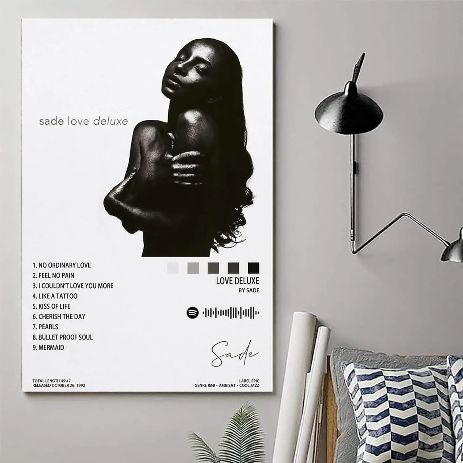 Jmozpost Sade Love Deluxe Album Cover Poster, Canvas Print With Stylish Design For Living Room 24x36 inch (Unframed)