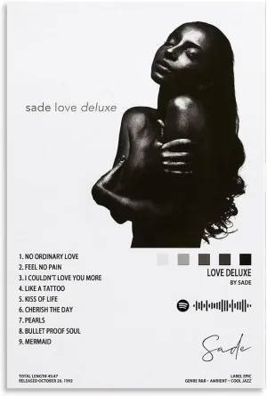 Jmozpost Sade Love Deluxe Album Cover Poster, Canvas Print With Stylish Design For Living Room 24x36 inch (Unframed)