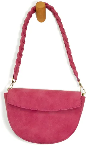 Joy Susan Womens Fashion Purse Luna Crescent Crossbody Handbag with Braided Strap