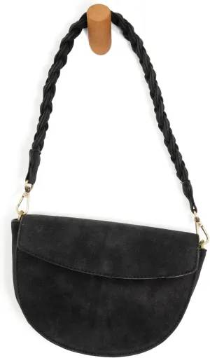 Joy Susan Womens Fashion Purse Luna Crescent Crossbody Handbag with Braided Strap