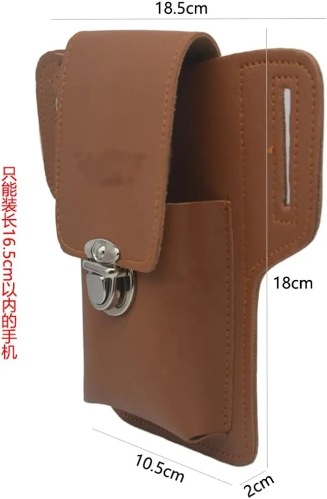 JSEIAJB Microfiber Leather Mobile Phone Bag Men's Pocket Running Outdoor Construction site Work wear Belt Hanging Key