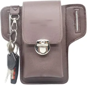 JSEIAJB Microfiber Leather Mobile Phone Bag Men's Pocket Running Outdoor Construction site Work wear Belt Hanging Key