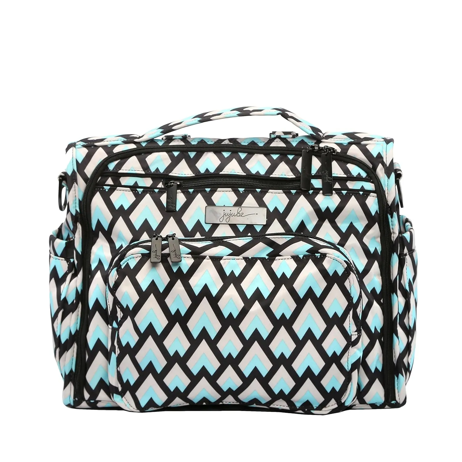 JuJuBe B.F.F Multi-Functional Convertible Diaper Backpack/Messenger Bag, Onyx Collection - Black Diamond