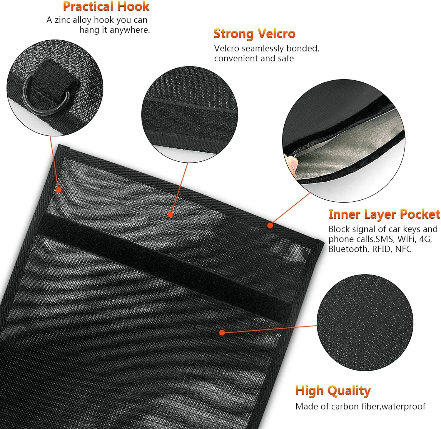 JXE JXO 4 Pack Faraday Bags Military Grade, Faraday Bag for Laptops & Tablets & Phones, Faraday Bags Emp Proof, Faraday Cages, EMP Protection, RFID, Fireproof & Waterproof