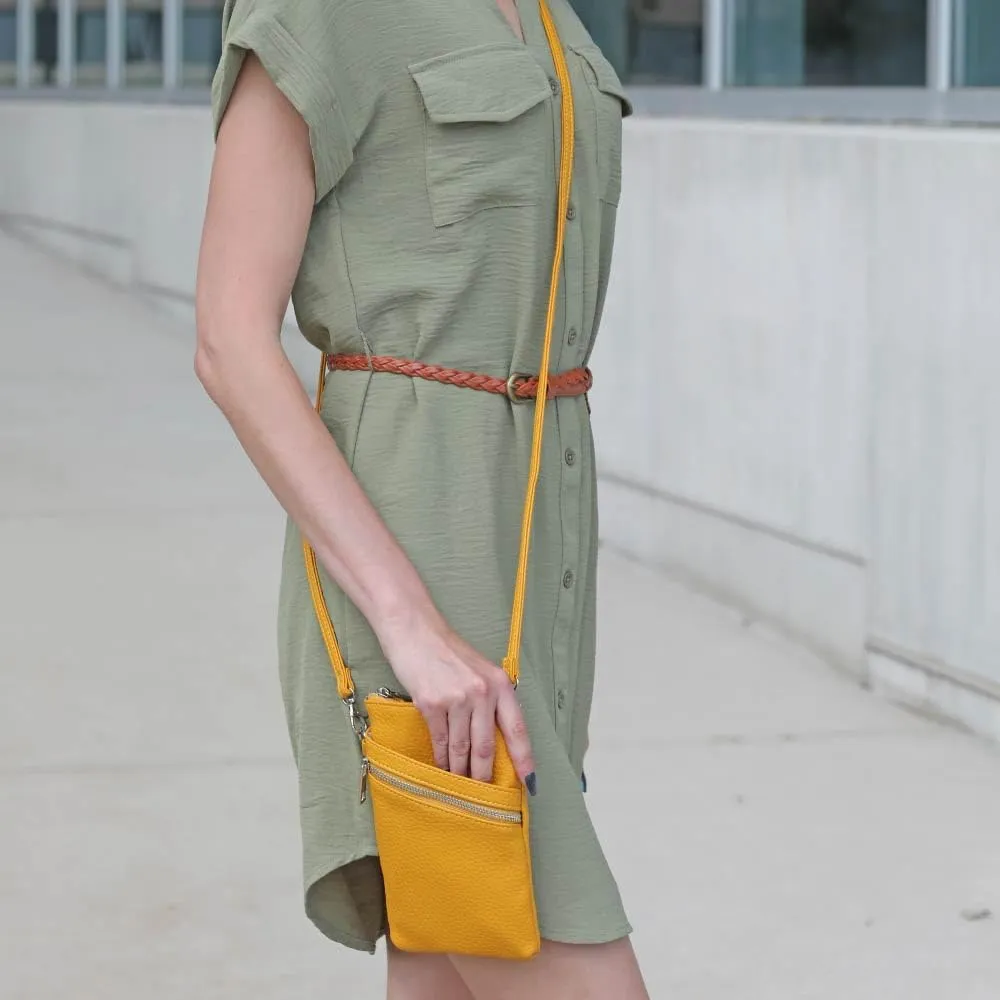 K. Carroll Accessories Carrie Crossbody Vegan Leather Crossbody Bag, Open Front Pocket, Zipper Pocket, RFID Protection