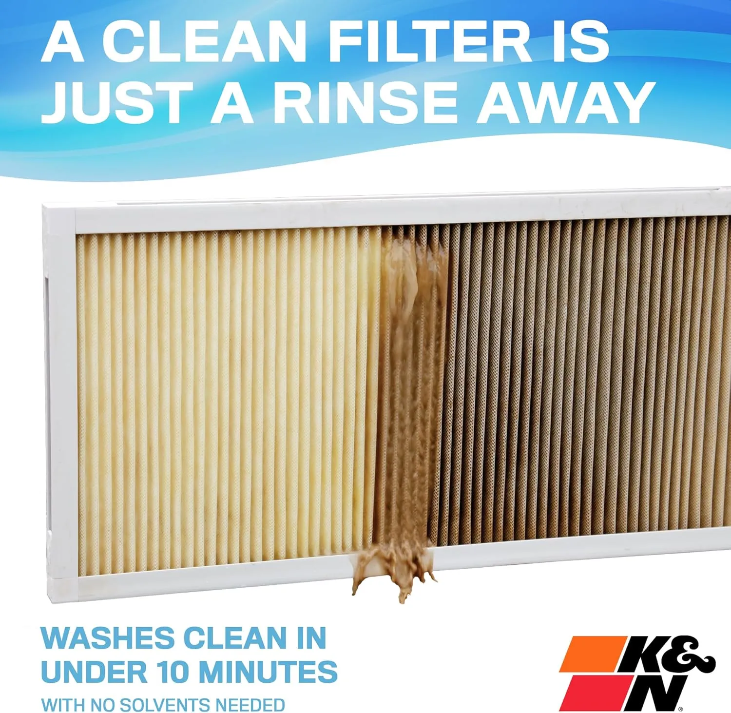 K&N 20X23X1 HVAC Furnace Air Filter, Lasts a Lifetime, Washable, Merv 11, the Last HVAC Filter You Will Ever Buy, Breathe Safely at Home or in the Office, HVC-12023