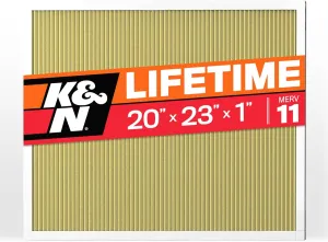 K&N 20X23X1 HVAC Furnace Air Filter, Lasts a Lifetime, Washable, Merv 11, the Last HVAC Filter You Will Ever Buy, Breathe Safely at Home or in the Office, HVC-12023