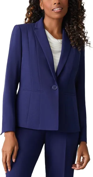Kasper Women's Petite One Button Blazer-Black