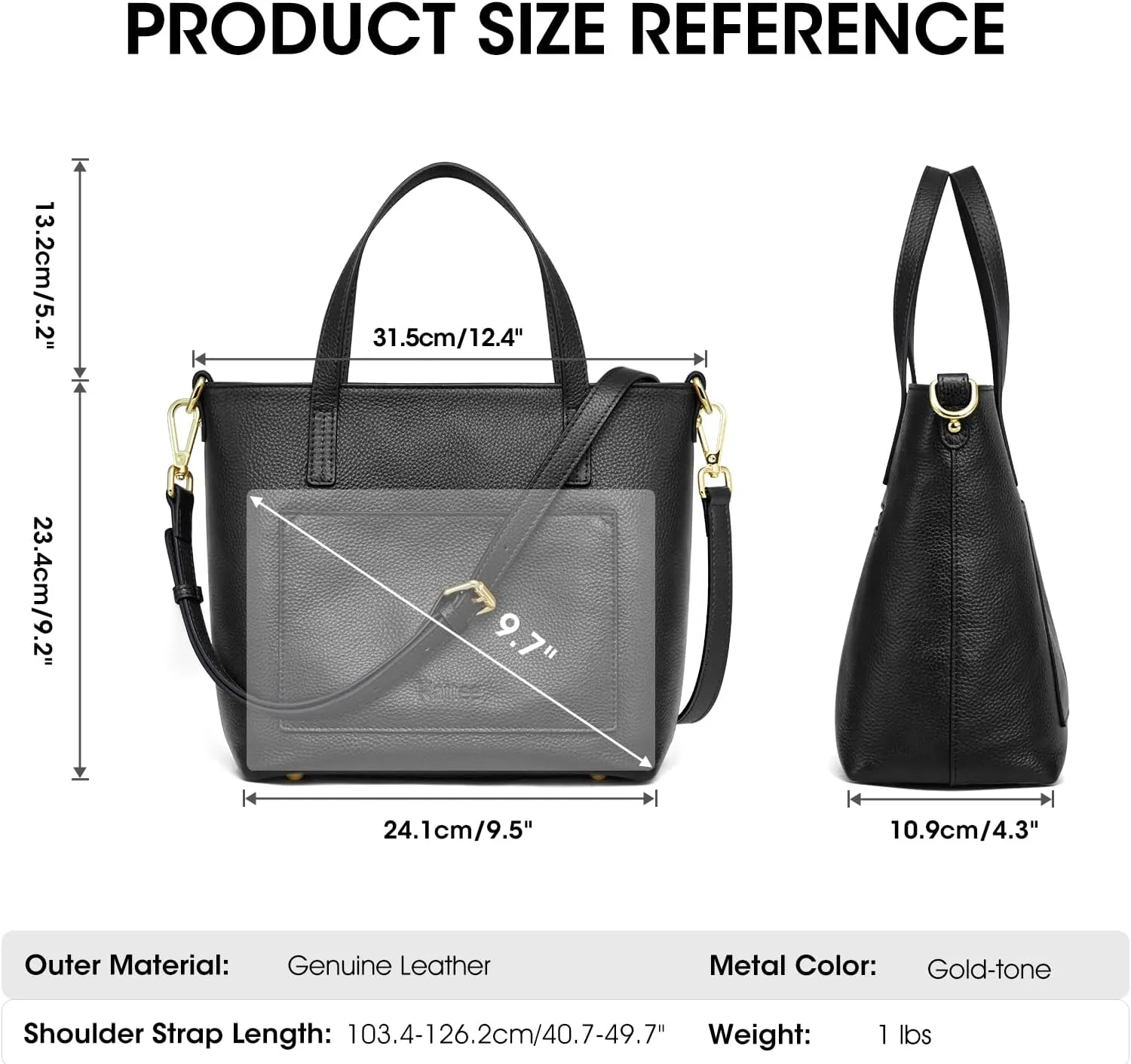 Kattee Soft Leather Tote Bags for Women, Shoulder Purses and Handbags, Casual Work Top Handle