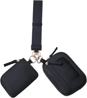 Keychain Wristlet Wallet Small Wallet with Keyring Portable Trendy Women Men Purse for Valentines Gift Backpacking Traveling